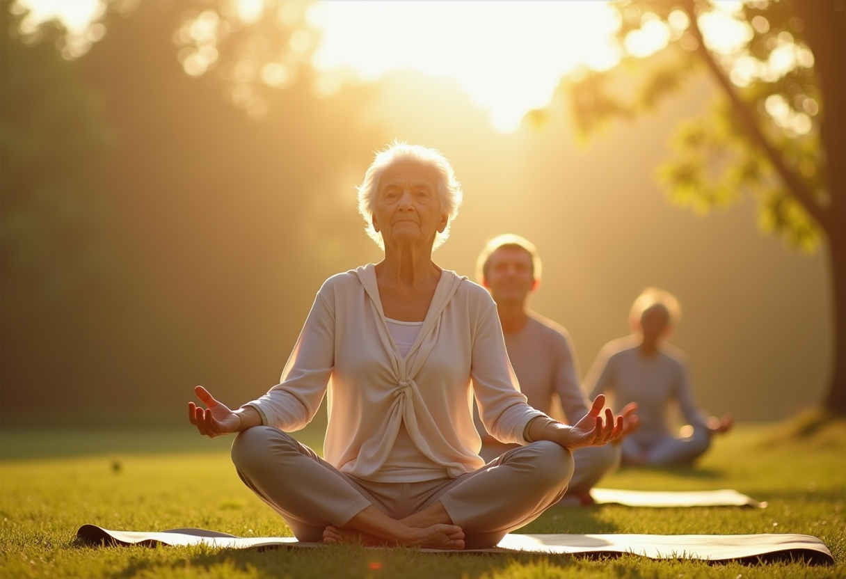 Жінка виконує дихальні вправи йоги